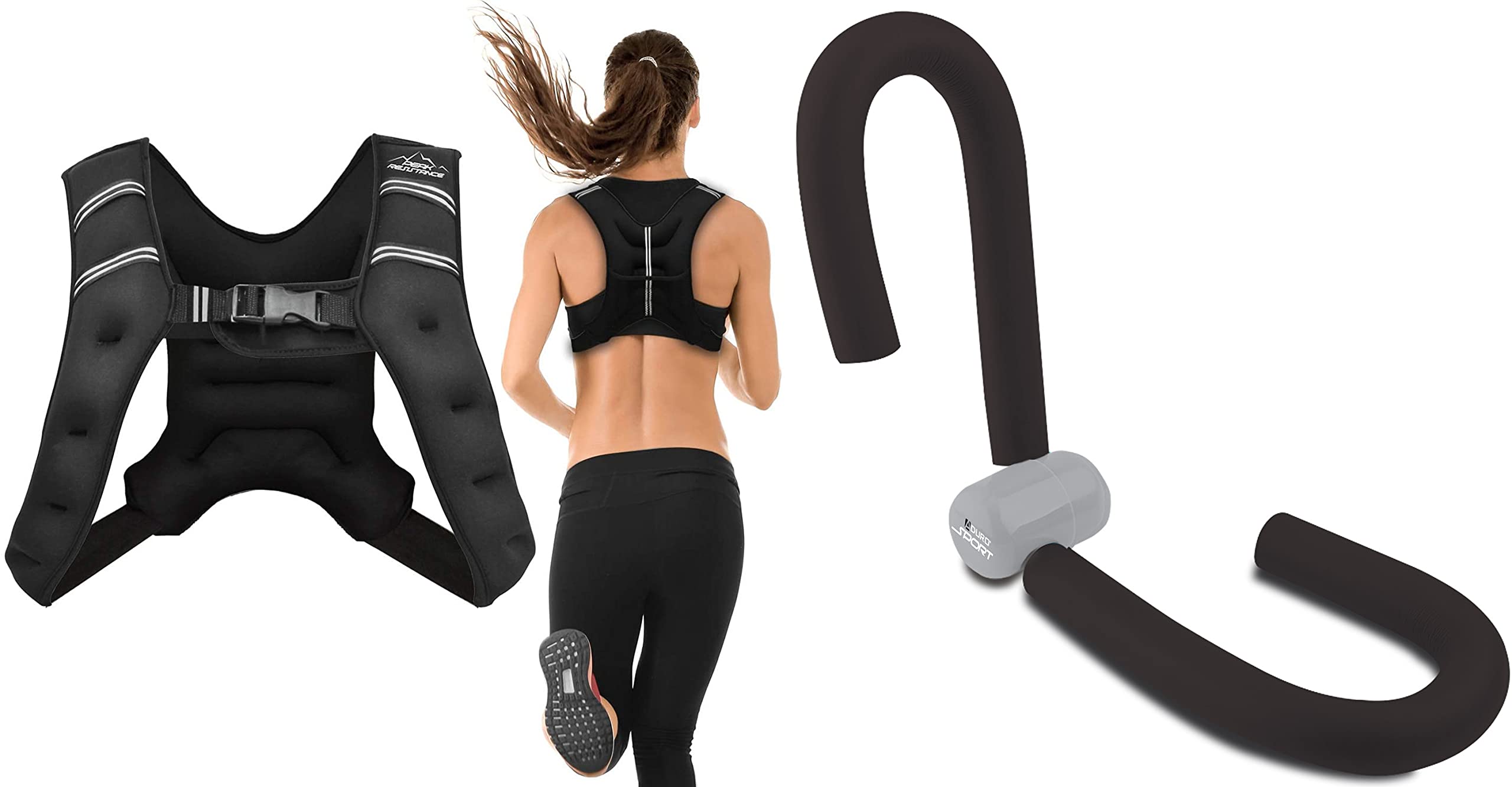 Aduro Sport Weighted Vest Workout Equipment, 4lbs Body Weight Vest Bundle with Thigh Toner Workout Equipment, Arm Workout Leg Exercise Thigh Master Trimmer Inner Thigh Exercise Equipment