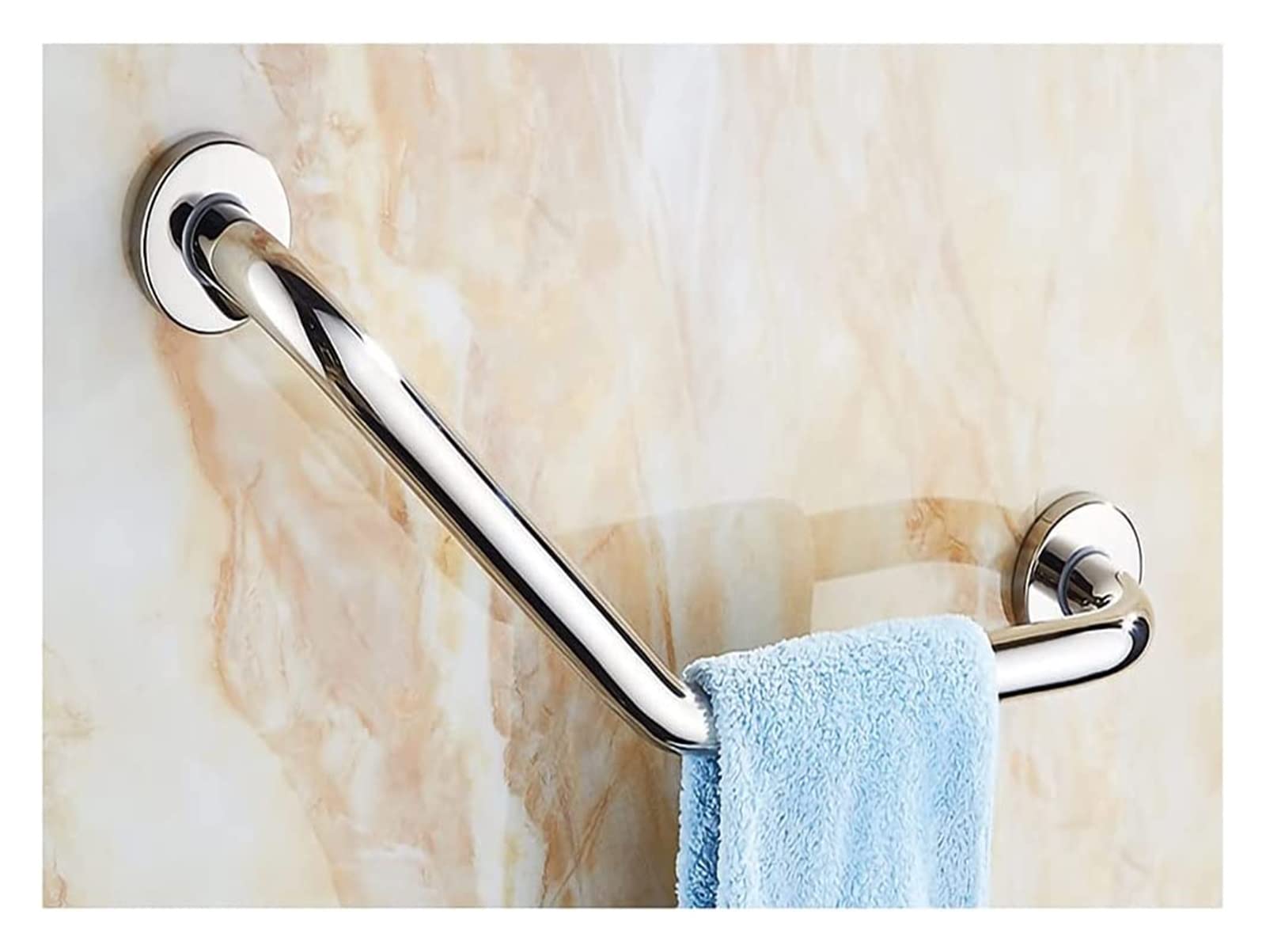 Barras de Apoyo para baño, manijas de Cromo Pulido, Barra de Apoyo de Seguridad para baño, Barra de Apoyo de Acero Inoxidable en ángulo de 1
