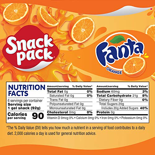 Snack Pack Fanta Orange Flavored Juicy Gels, 6 Count Snack Cups, 19.5 Ounce (Pack Of 8) #TOP4