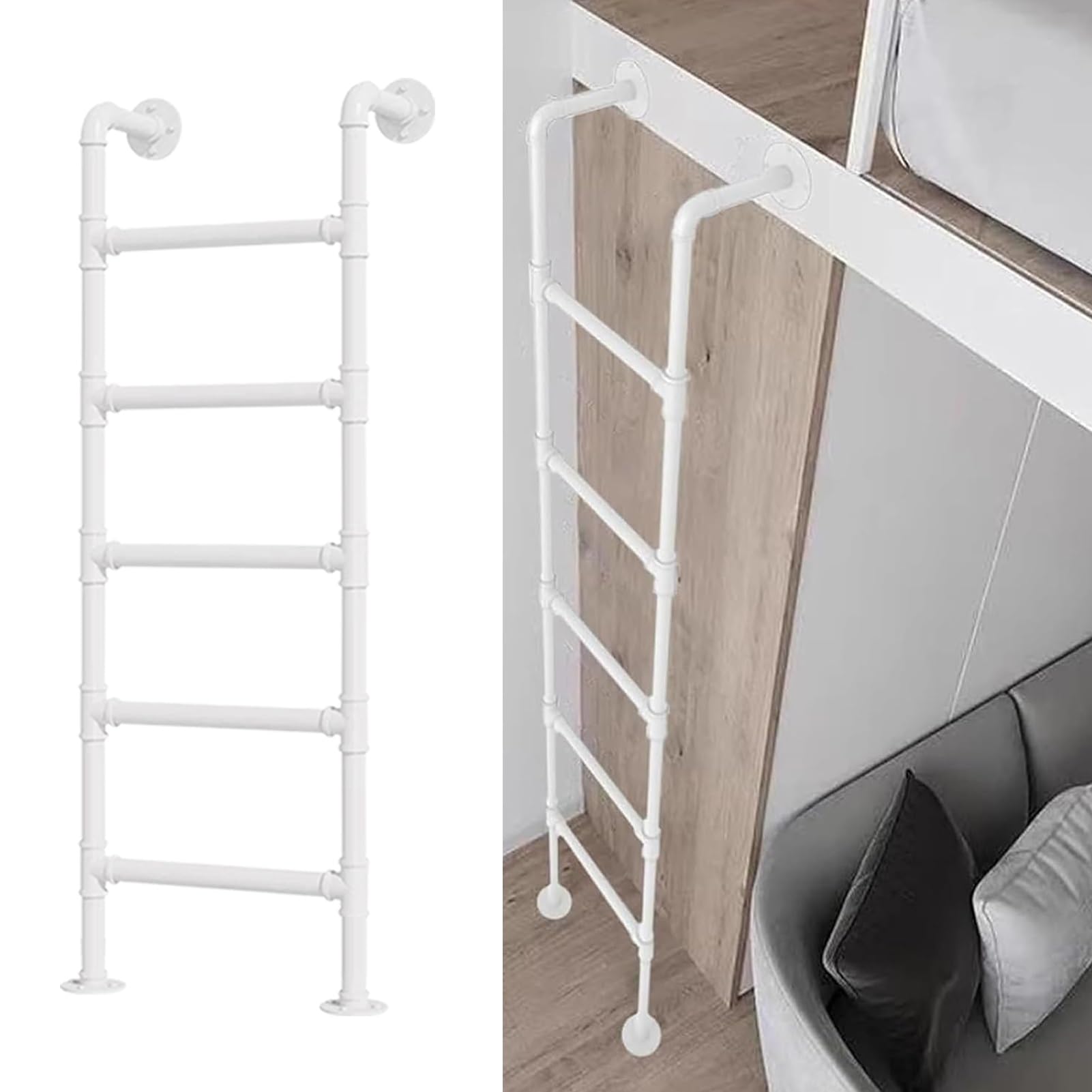 Échelle de secours multifonction 160 cm avec fixation murale stable
