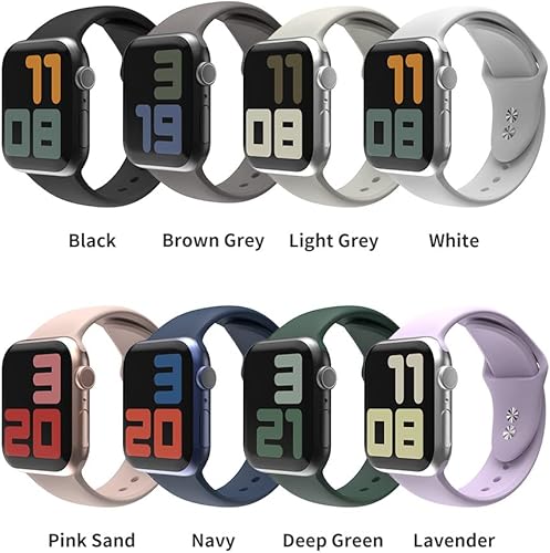 Miniatura 7 de Sinjimoru Correa de silicona para Apple Watch, compatible con Apple Watch de 1.496 in, 1.575 in, 1.614 in, 1.654 in, 1.732 in, 1.772 in, 1.929 in,