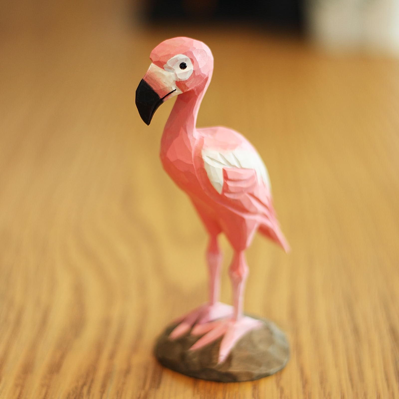 Amazon.com: TALKLEK Handmade Wooden Carved Flamingo Figurine Wood