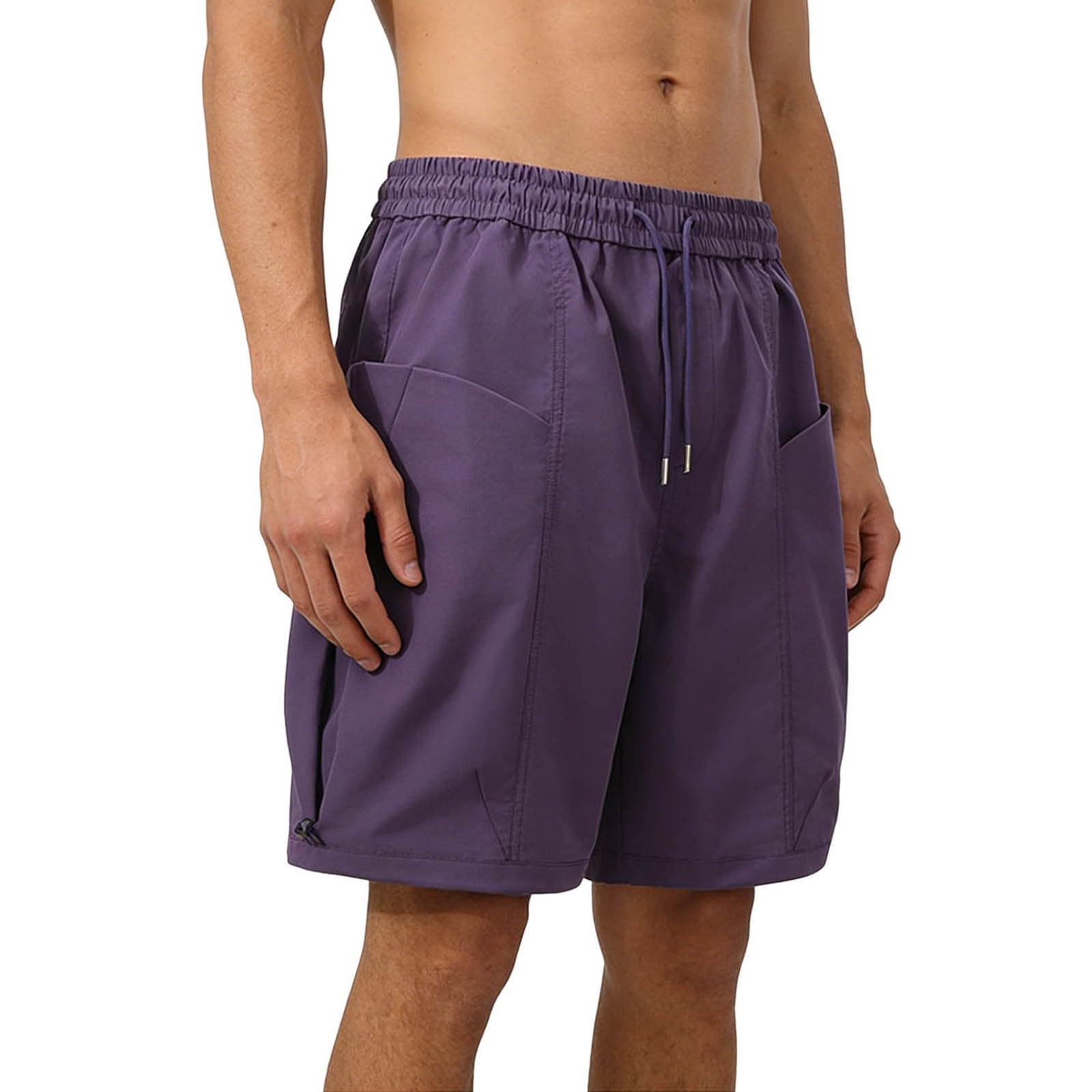 Mens Athletic Running Shorts 7 Inch Quick Dry Workout Shorts Elastic Waist Drawstring Sports Short Pants with Pocket
