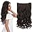 REECHO 24 1-Pack 3/4 Full Head Curly Wave Clips in on Synthetic Hair Extensions HE008 Hairpieces for Women 5 Clips per Piece-Dark Brown
