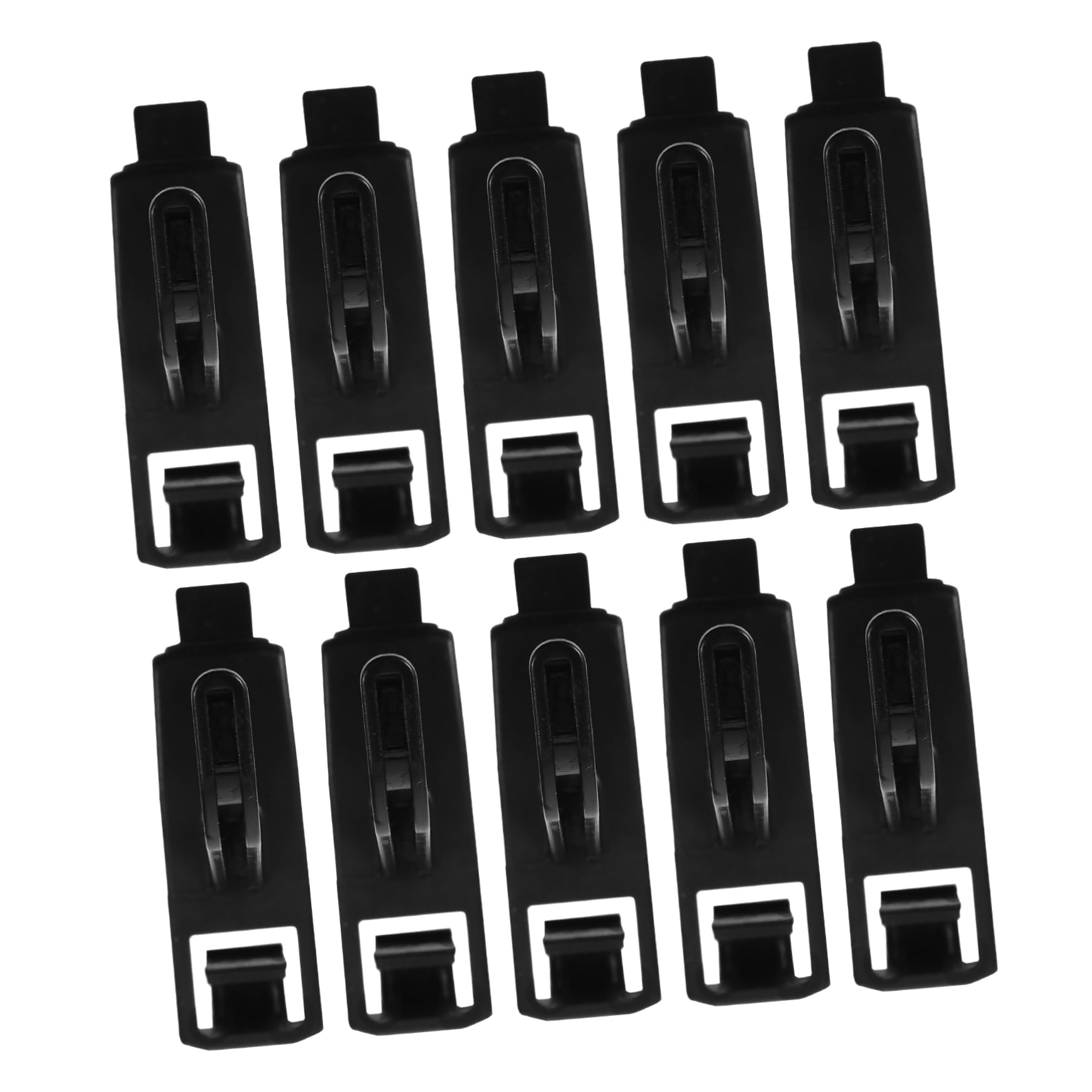 Ganci per Pegboard a Foro Quadrato 10 Pezzi in Plastica Nera, Compatibili per Attrezzi, Design Salvaspazio per Garage e Casa