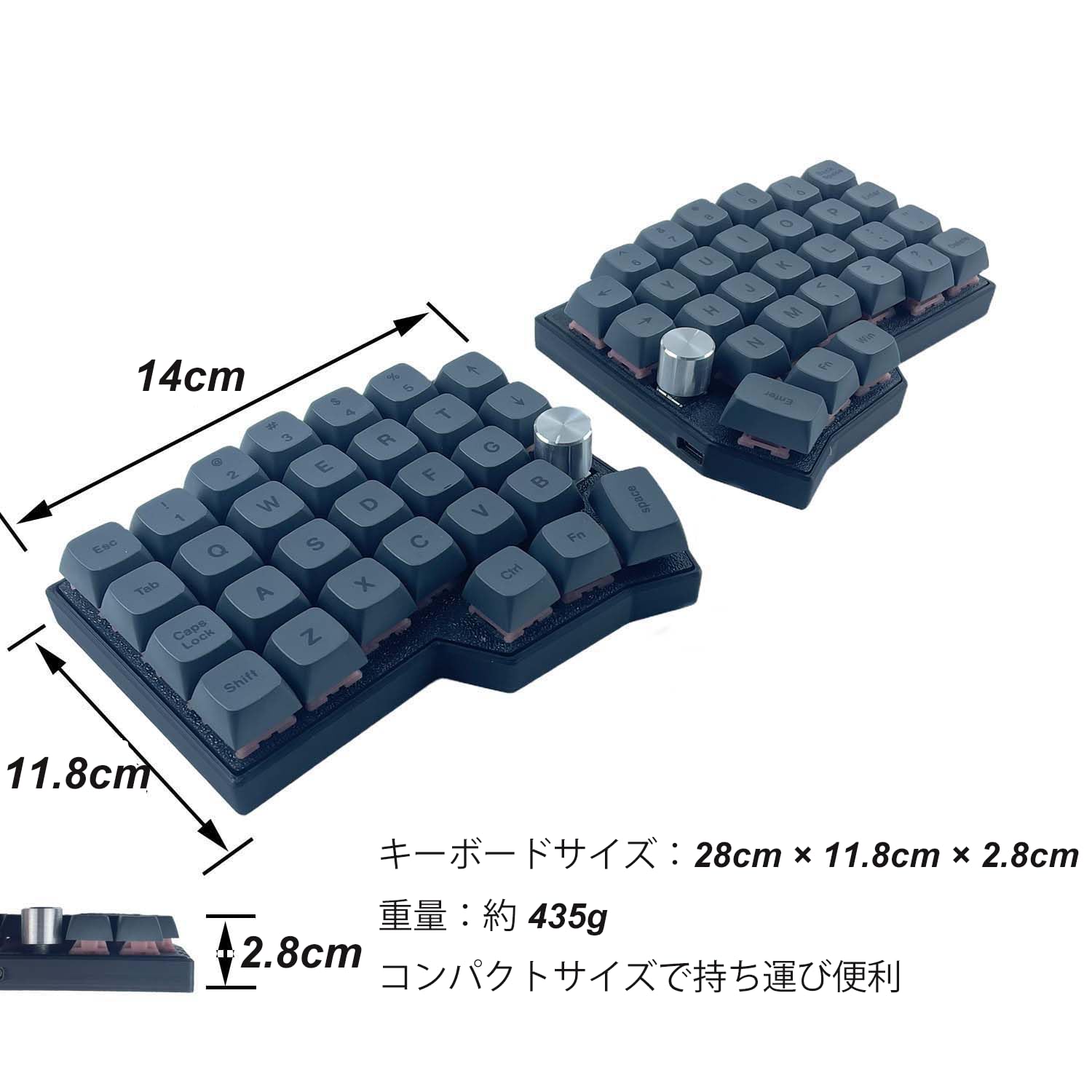 Amazon | SZRKBD&CORNE 有線人間工学メカニカルキーボード、ノブ付き