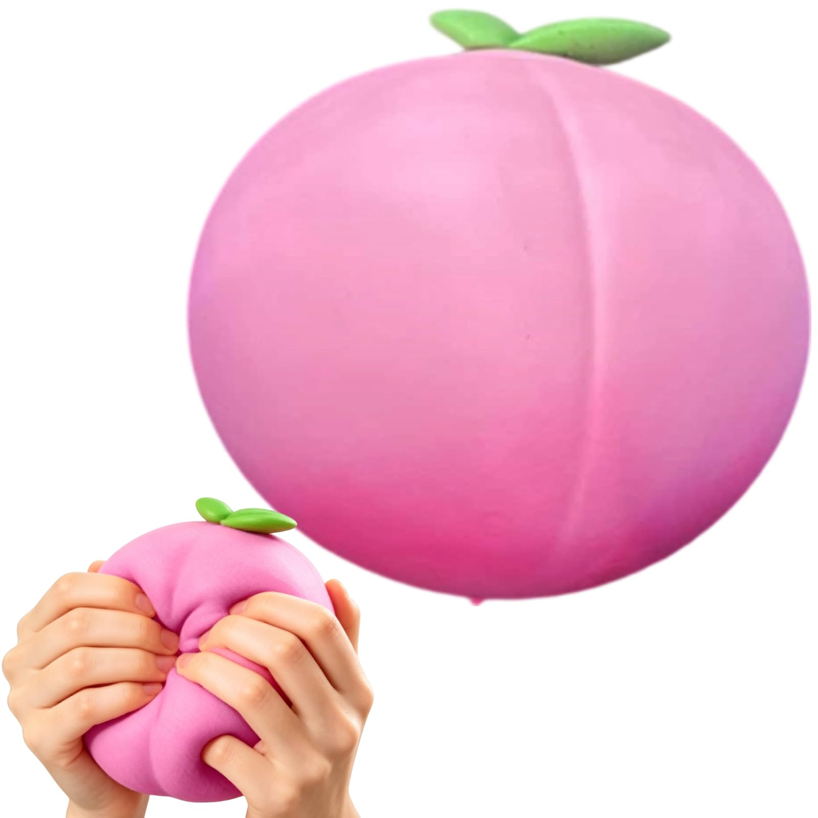 16cm Jumbo Big Peach Squishy Fidget, Funny Fruit Shaped Stress Ball, Soft Sensory Fidget Stress Relief Balls Toys for Adults, ADHD, Autism, Office Desk Decompression, Party Favors Gifts