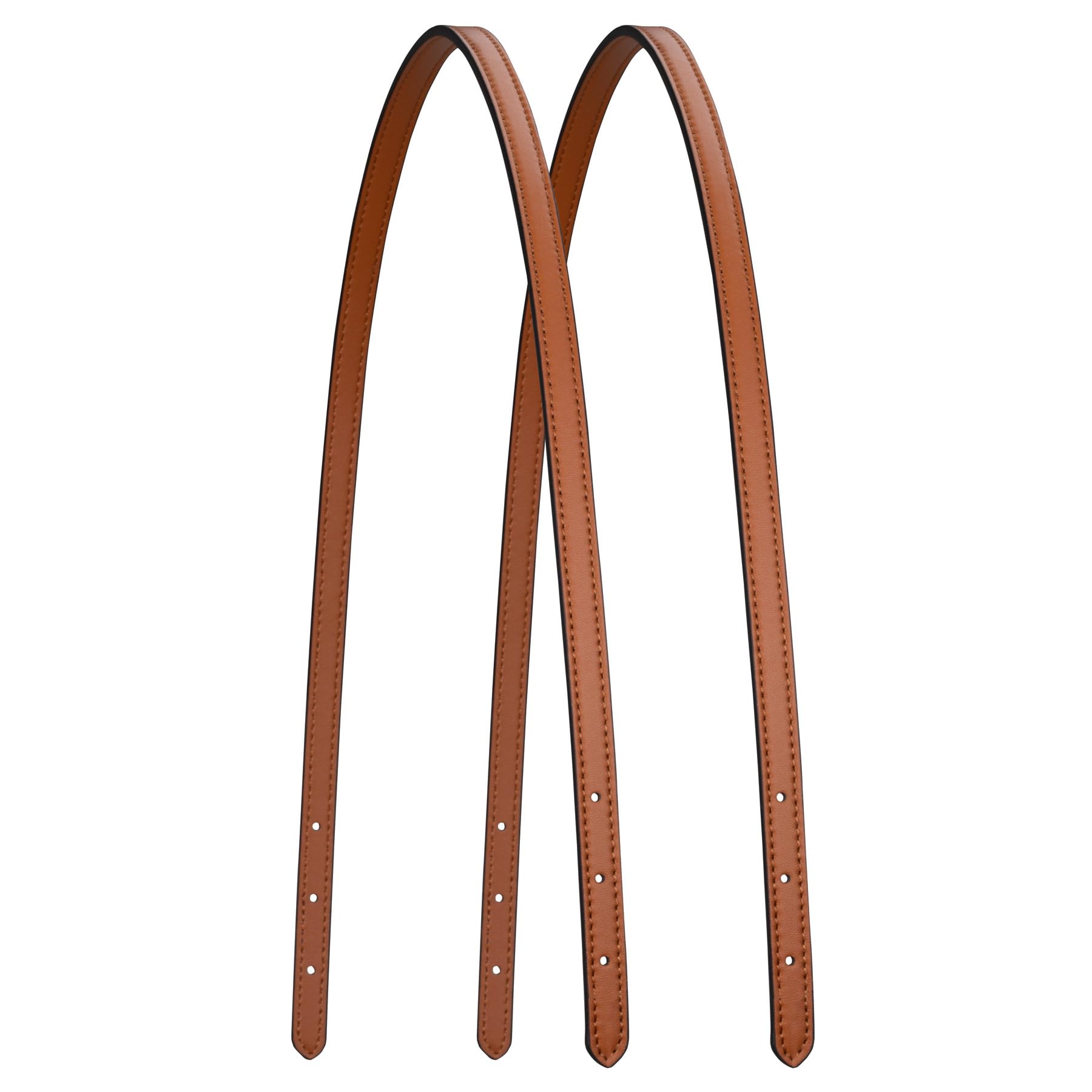 Allzedream - Manici per borsa in pelle di microfibra, con catena, per borsetta, borsa a tracolla, confezione da 2, marrone, 1,8 cm