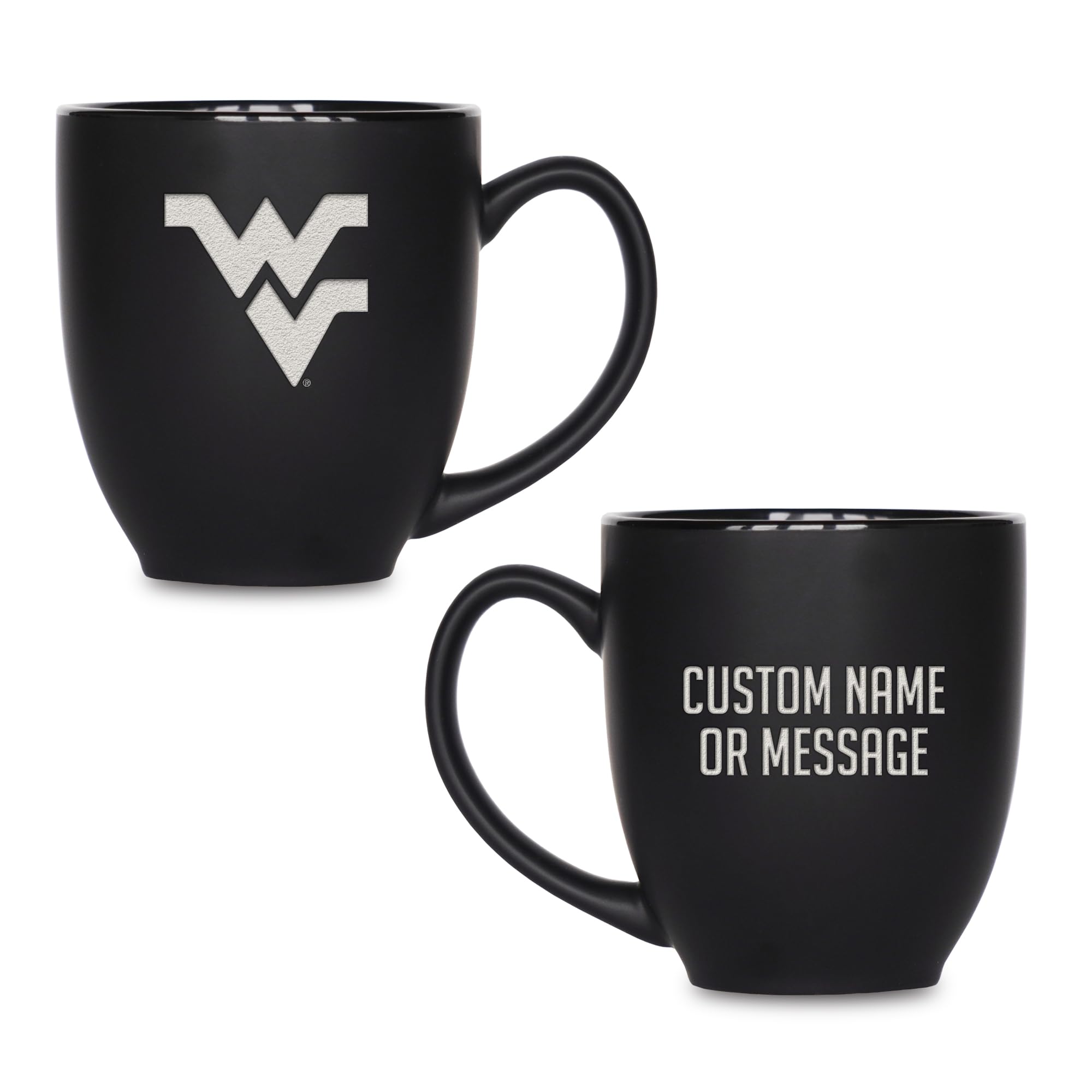 Rico Industries NCAA Primary 15-Oz Personalized Matte Black Bistro Mug - for Hot or Cold Drinks