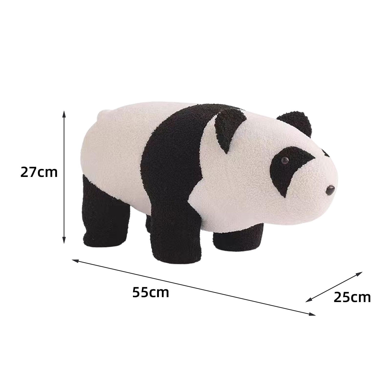 F Fityle Niedlicher Tier Fußhocker, Kleiner Gepolsterter Fußhocker, rutschfest, Stabil, in Tierform, Wickelhocker für Spielzimmer, Ch, Panda