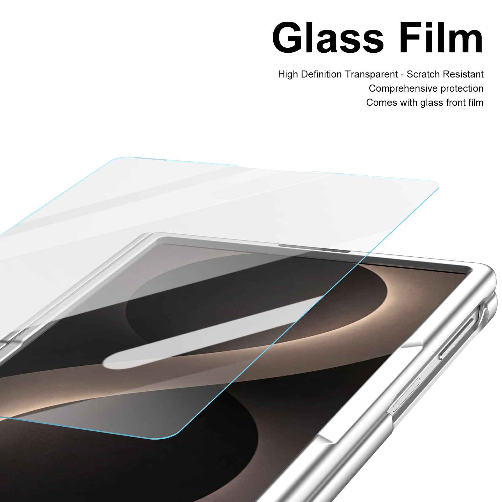 Etui do Galaxy Z Fold 8 Wide z rysikiem, Z Fold8 szeroka osłona z przednią osłoną ekranu + gniazdo na rysik S, skórzane etui do Samsung Galaxy Z Fold8 Wide z ochroną zawiasów, białe