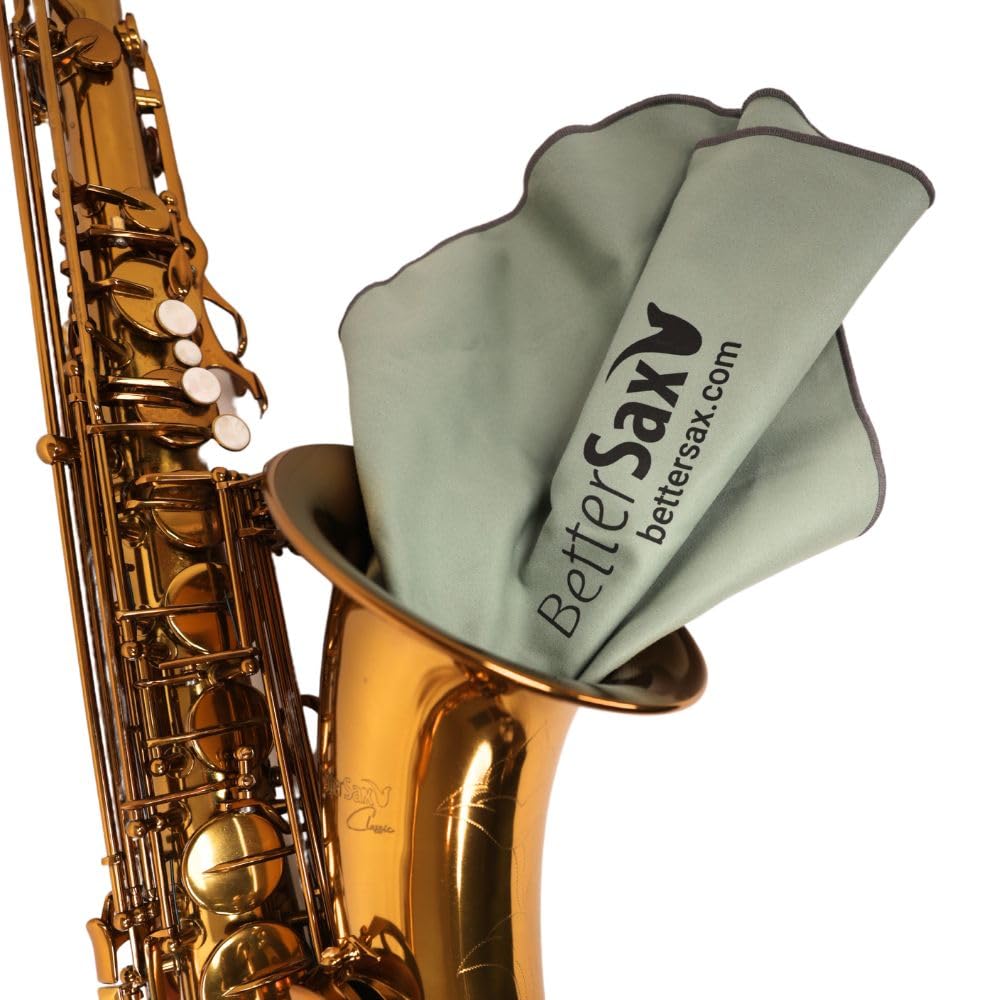 BetterSax Ultimate Tenor - Kit de hisopo para saxofón tenor, paños de limpieza de microfibra de alta calidad para saxofones tenores, herramientas de mantenimiento de calidad esenciales para
