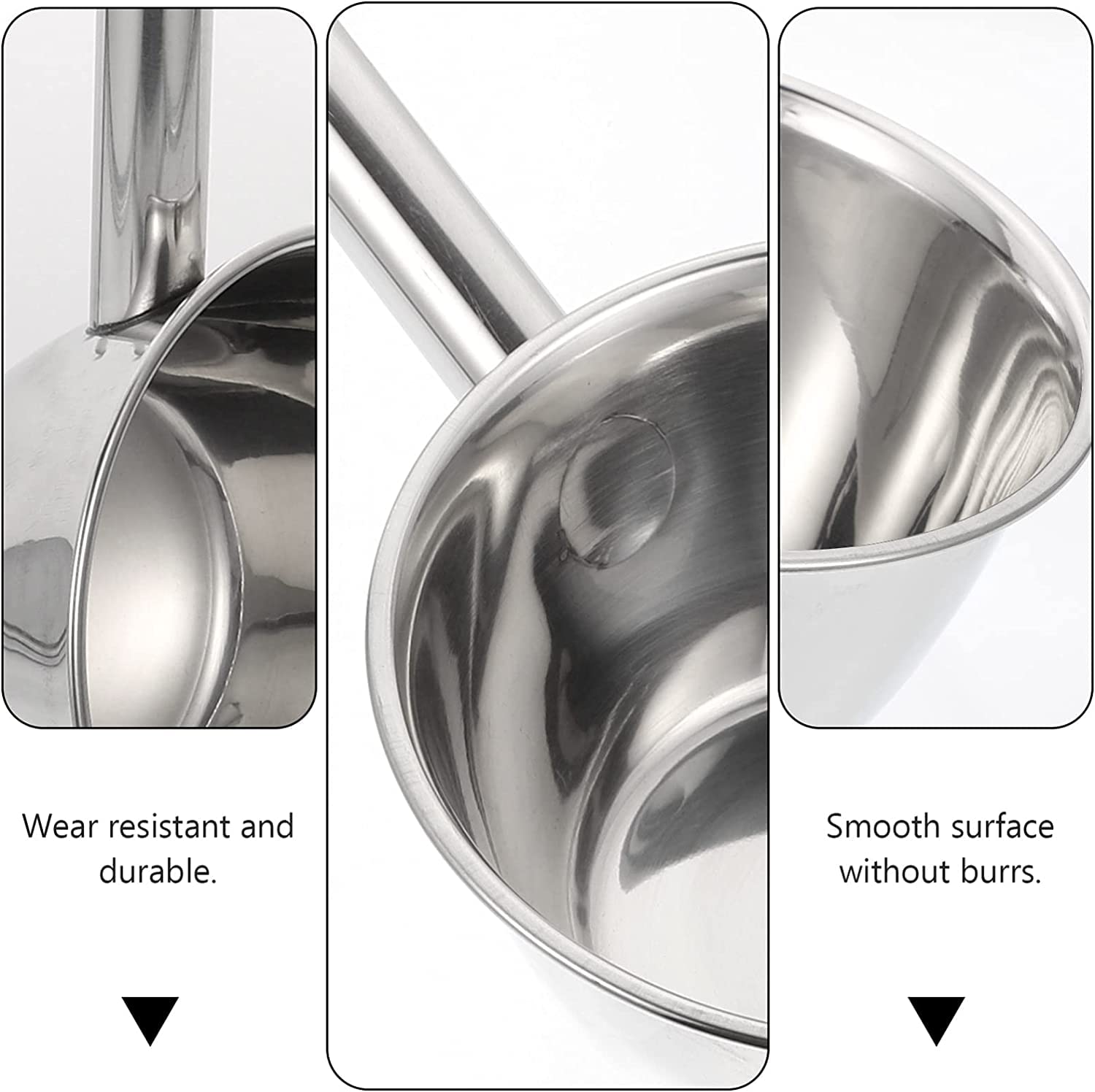 Louche à eau en acier inoxydable : grande louche à long manche for l'alimentation du bétail.