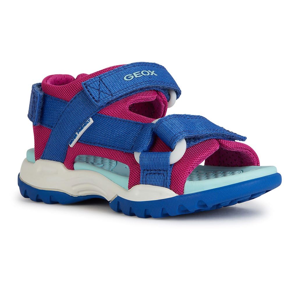 Geox Girls J Borealis Girl A Sandal, Dk Royal Cyclamen, 26 EU