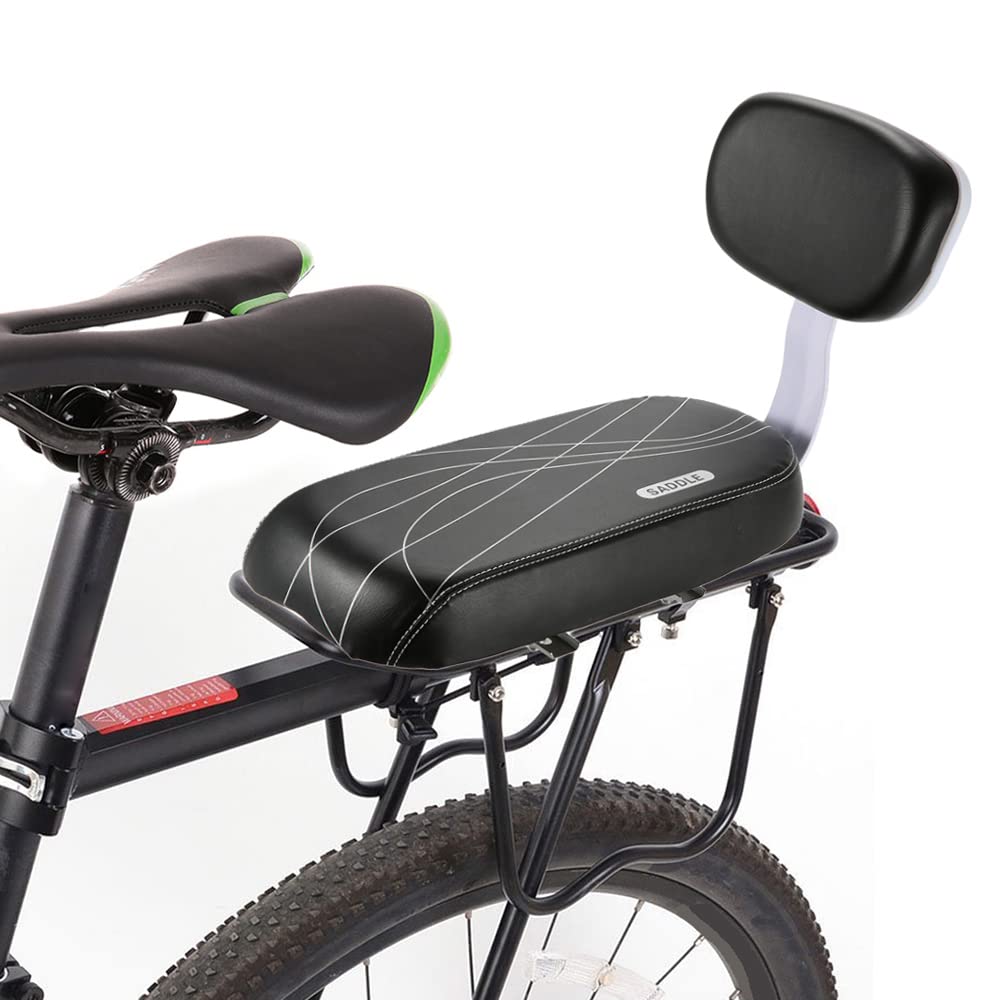 Sella Bici Sedile posteriore for bicicletta Bici da ciclismo Bicicletta MTB Cuscino morbido in pelle PU con schienale