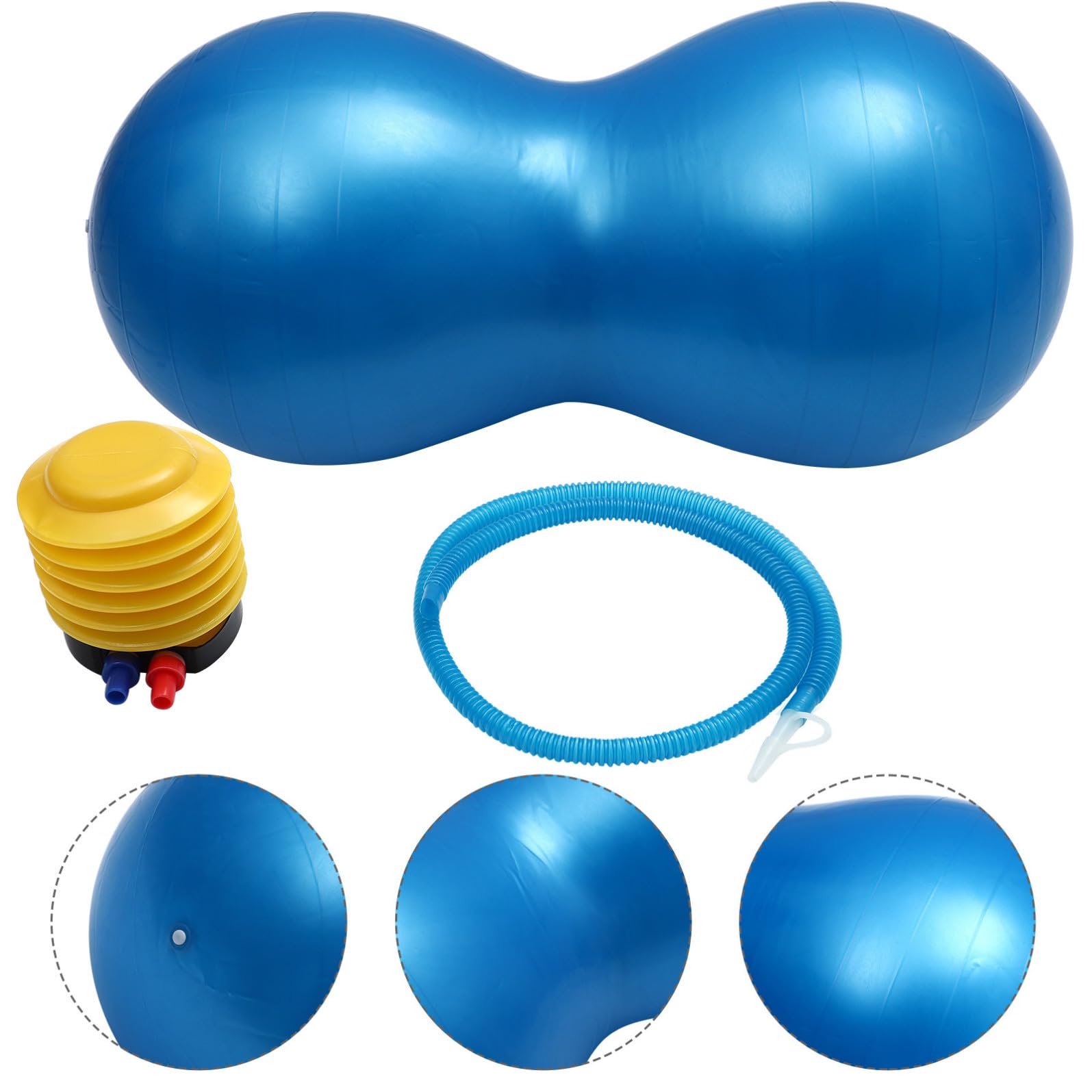 da Yoga a Forma di Arachide Fitness Anti-scoppio 45x90 Cm in Pvc con Gonfiatore Sicura e Confortevole per Bodybuilding e