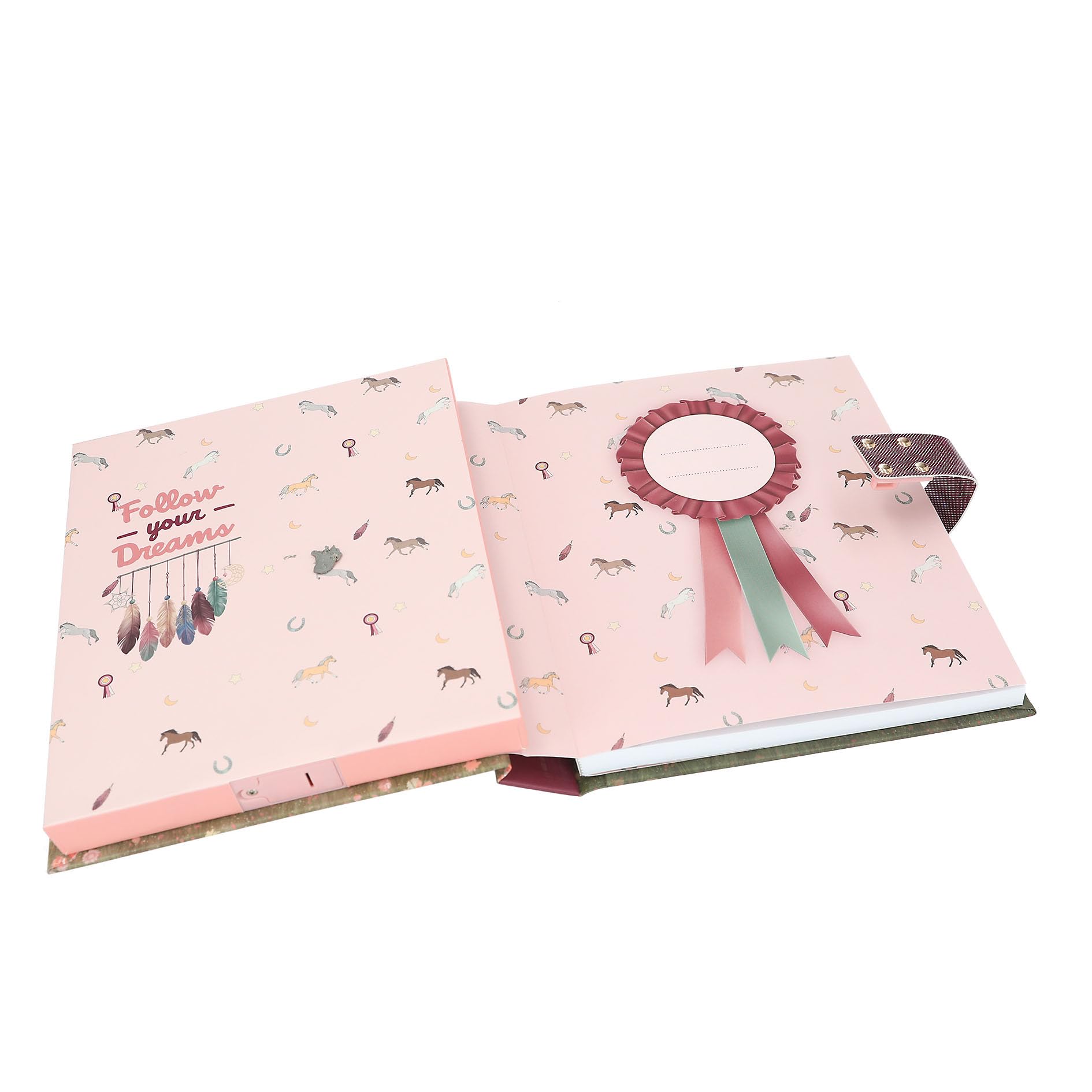 Depesche 13998 Miss Melody - Journal Intime avec Code numérique et Son, en Rose et Rouge, avec Motif Cheval et Fleurs, Comprenant 80 Pages Finement lignées et illustrées de Couleurs Vives