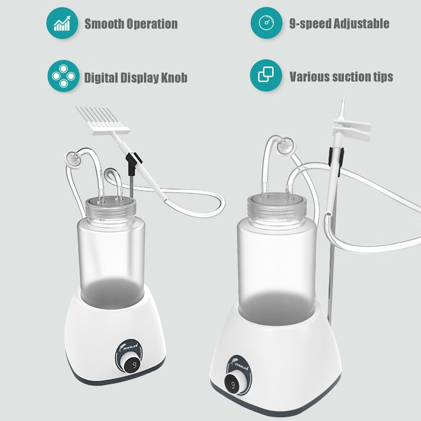 Aspirateur de laboratoire 1 L, recycleur de liquide avec réglage à 9 vitesses, tête d'aspiration à 8 canaux, support de tête d'aspiration pour usage scientifique