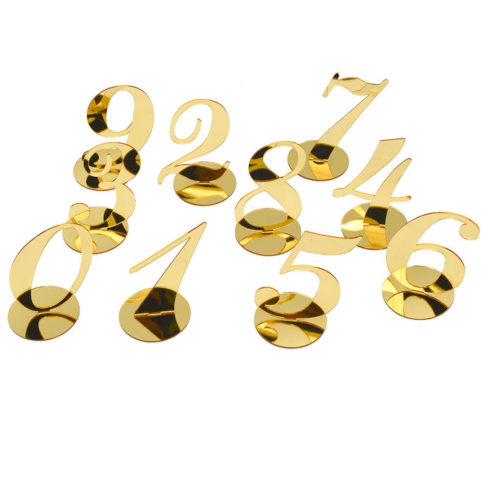 Kalttoy 10pcs Acrylic Wedding Table Number 0-9 with Stand Sign Holder for Wedding Reception Centerpiece Decoration Event Party Acrylic Signs