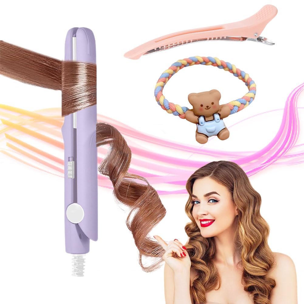 2-in-1 Mini Curling Wand Flat Iron Hair Straightener 2024 New Hair Straightener Iron Mini Dual Purpose Curling Iron