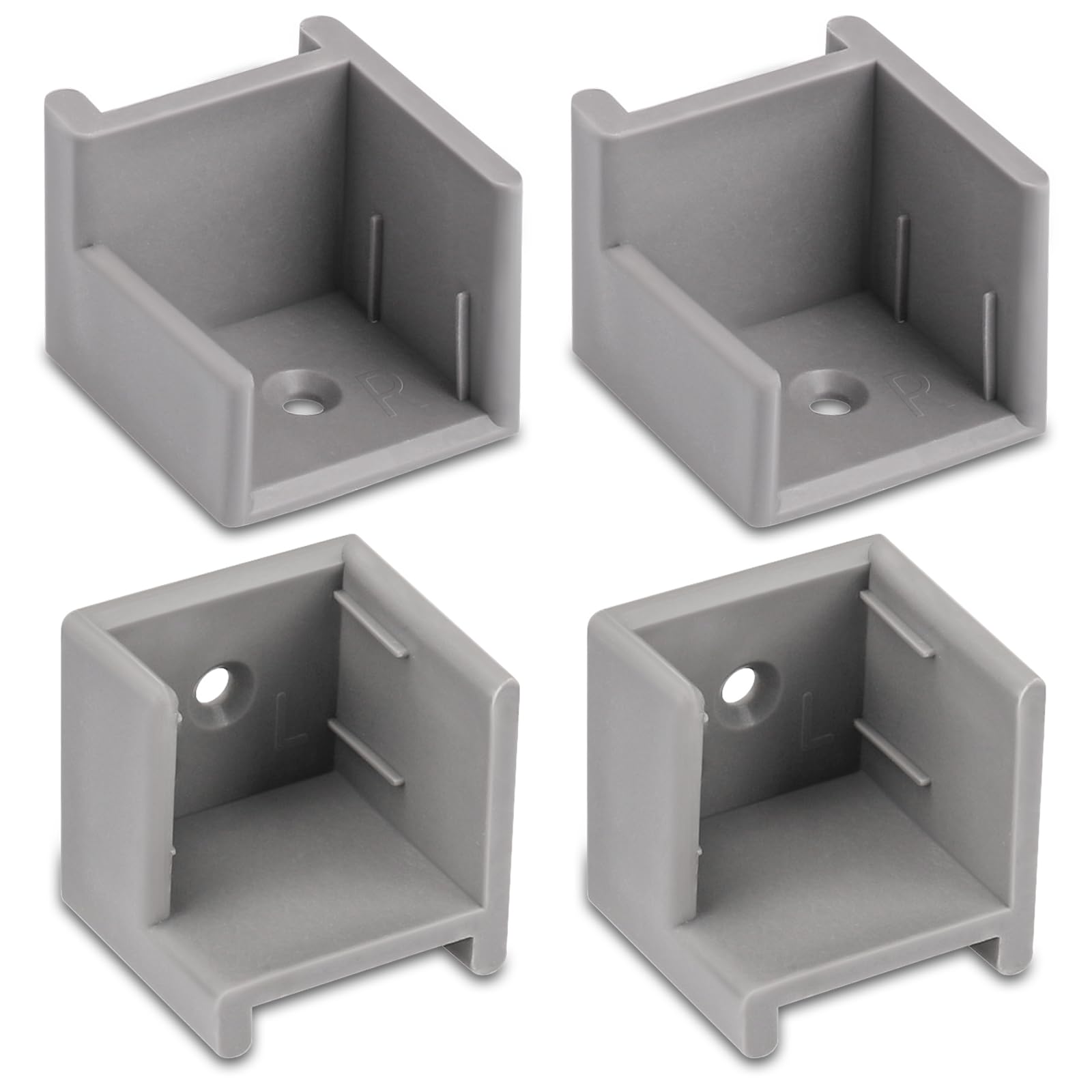 Photo 1 of 2 Pair Left & Right Hand Hinge Pontoon Door Stop Kit, Anti-Rattle Heavy Duty Gate Stopper for 1-1/4" Square Tubing, No Welding Required, Replacement Pontoon Boat Parts & Door Holder (Gray)
