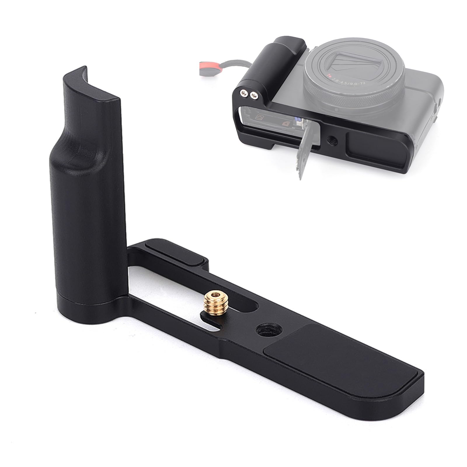 Supporto per impugnatura in metallo per Sony RX100 VII/RX100 VI/RX100 V/RX100 IV/RX100 III/RX100 II/RX100, a forma di L, con foro filettato da 0,6 cm