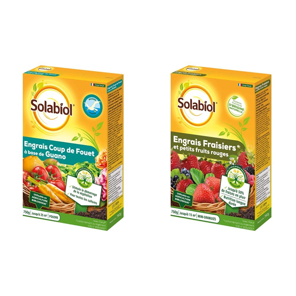 Engrais fraisiers et petits fruits Solabiol bio au guano avec stimulateur de croissance