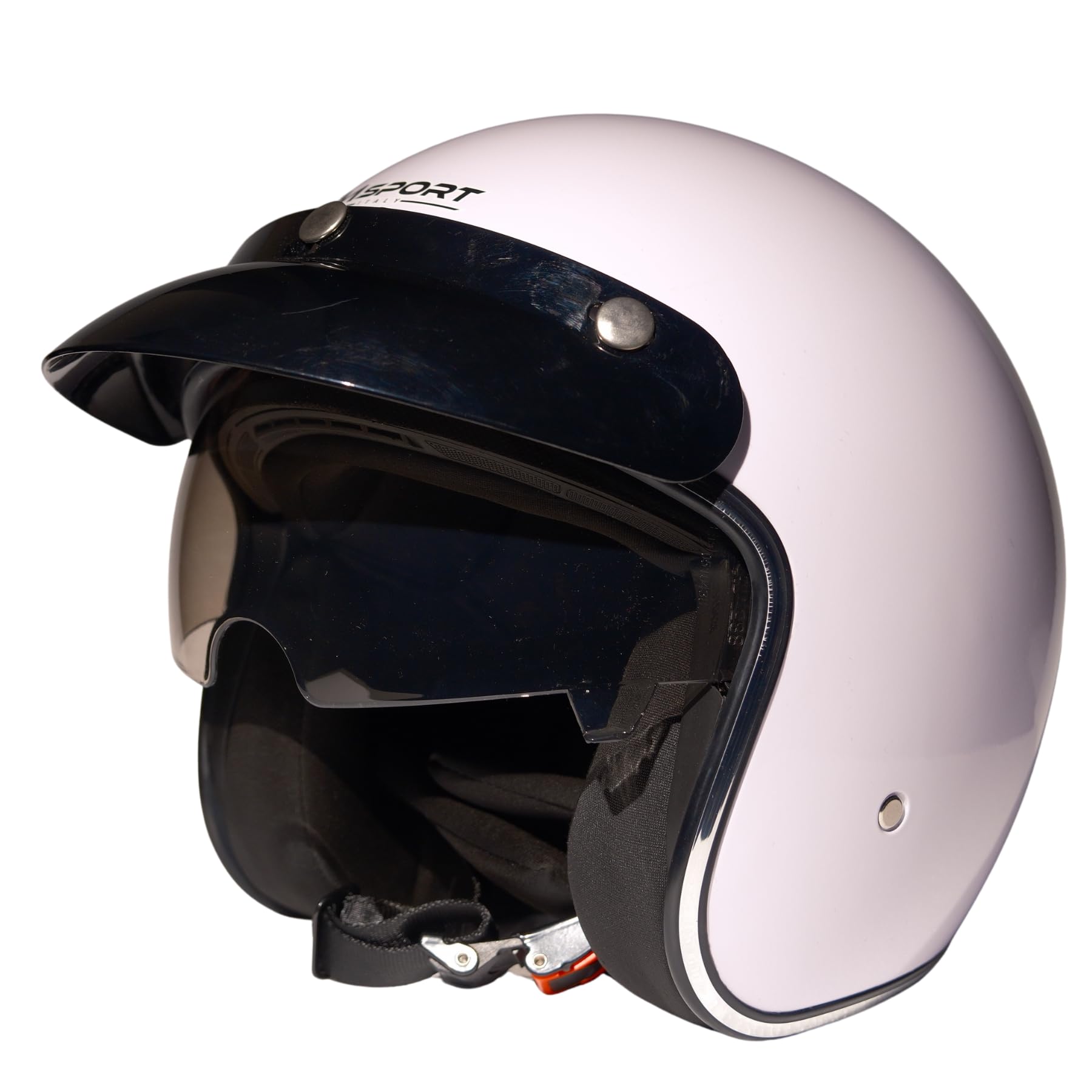 Casco Jet con visera, para ciclomotor, homologado ECE – Color blanco, talla XL