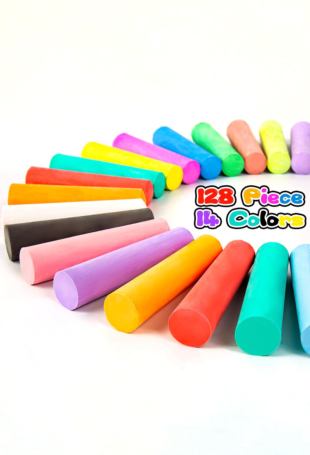6 Craies Pailletées Lavables Pour Enfants - Dessin Trottoir Asphalte 5 Couleurs Non Toxique