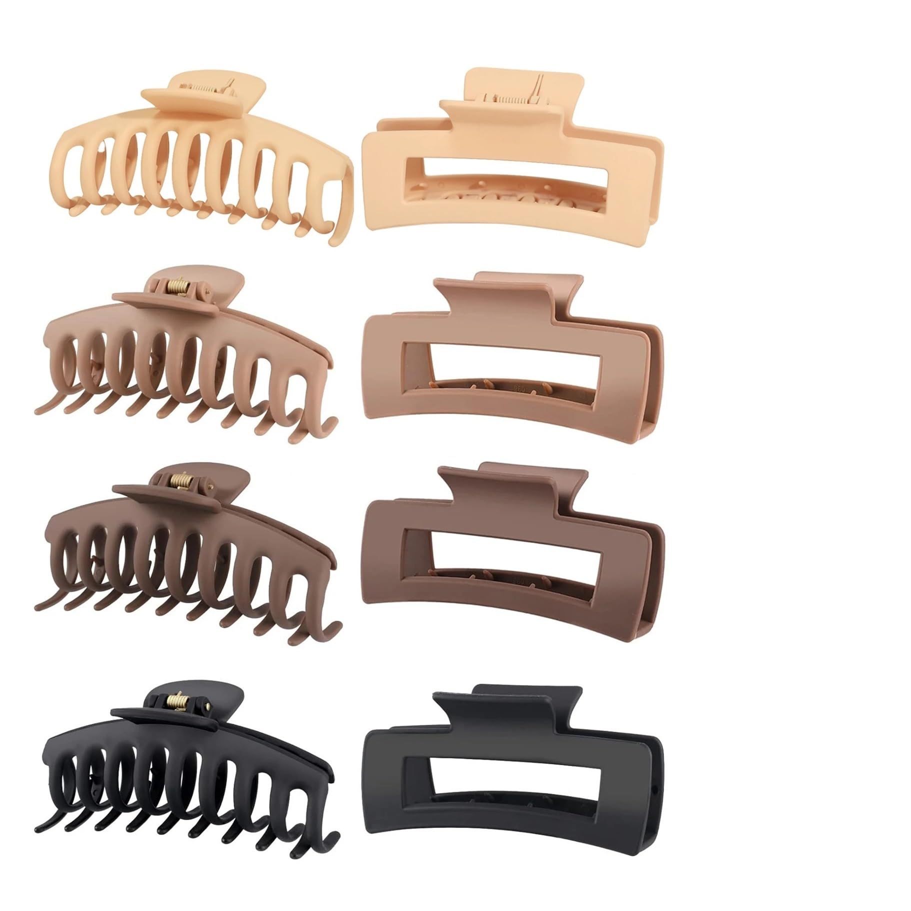 8 fermagli for capelli opachi grandi da 4 pollici, pinze for a tenuta forte for spessi, sottili e ricci(MIX C 8Pcs)