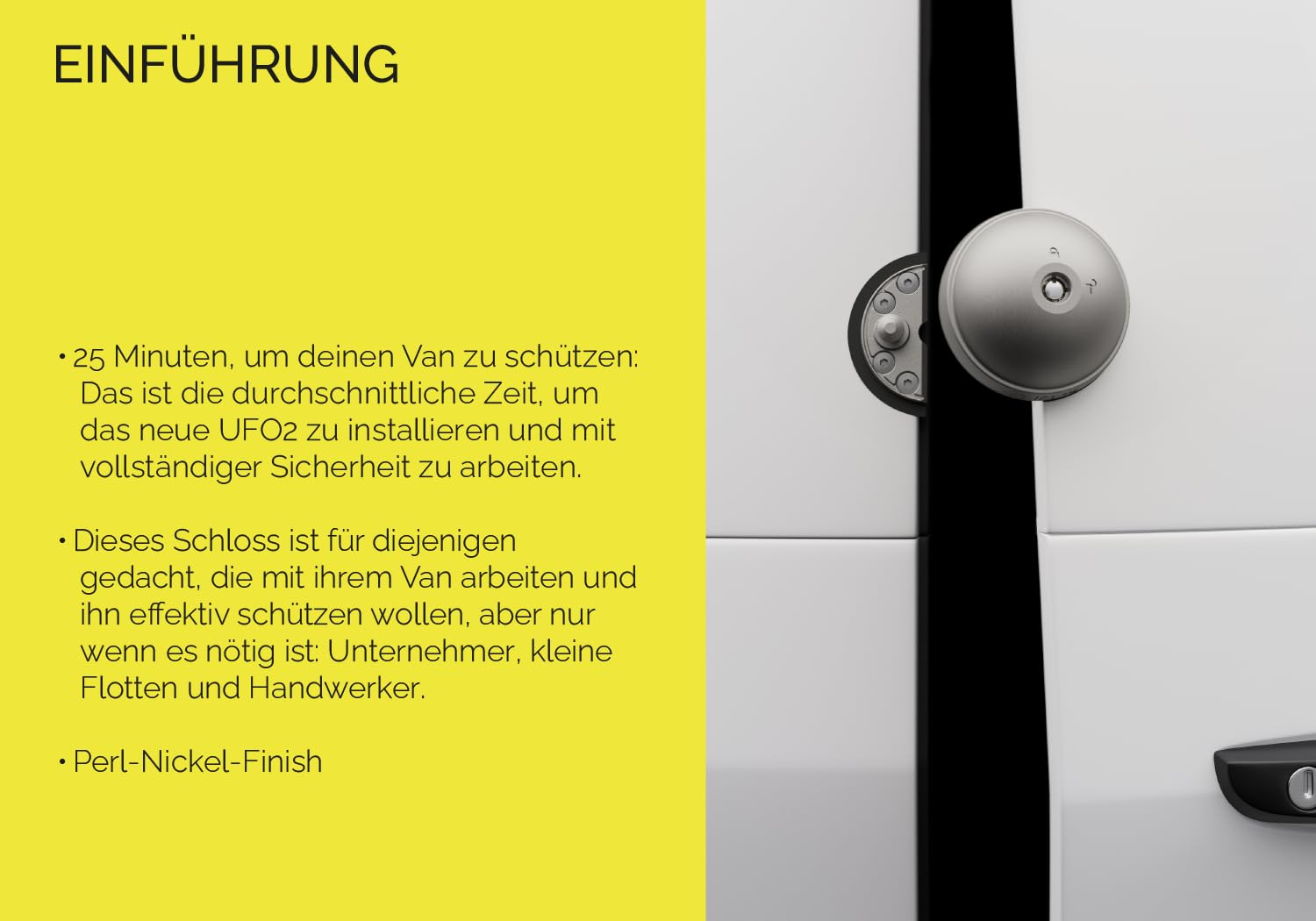 UFO MERONI SERRATURE - Ufo2 Sicherheitsschloss Transporter, Einbruchschutz Wohnmobil für Lieferwagen und leichte Nutzfahrzeuge, Sicherheitsschloss für Lieferwagen, Door Lock (1 Stück)