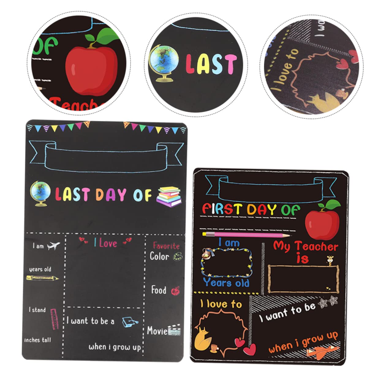Lurrose 4 Pz Lavagna Scolastica Materiale Scolastico Per Bambini Decorazioni Per La Scuola Della Lavagna Dell'asilo Primo Tavole Di Gesso Interessanti Di Legno