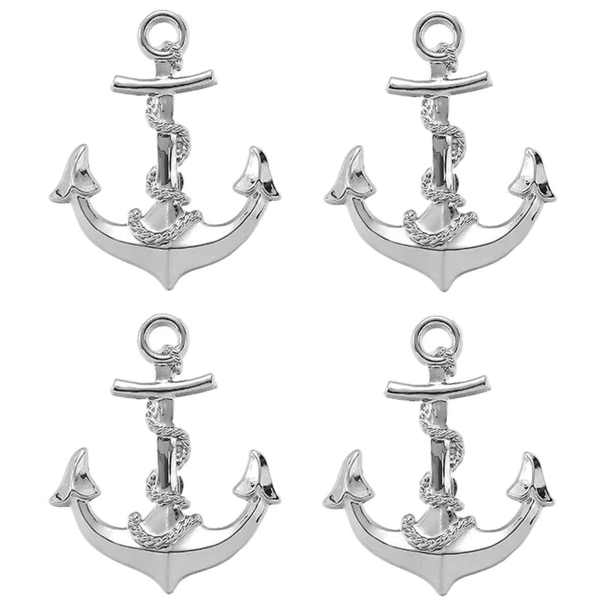Brosay Lot De 4 Boutons Tiroir Thème Marin - Poignées Décoratives Roue De Bateau Argenté
