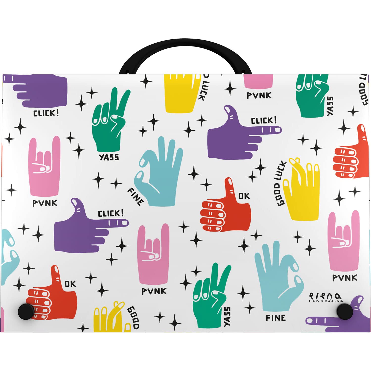 Grafoplás 37402443 Elena Corredoira Collection, Polypropylene School Briefcase with Handle, Hands