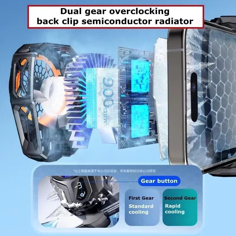 Image of BKN SL-16 Fast Cooling Mobile AC Fan Radiator | Fast Mobile Cooler for Gaming With USB Powered Smartphone Fan Cooling Radiator Game Cooler -3 degree 2 Gear for Phone Gaming, Live Streaming
