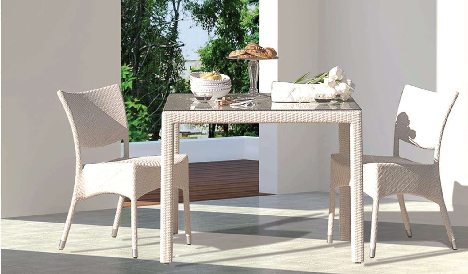 Shelley Outdoor Garden Living Outdoor Patio Furniture Sets Rattan Chair Patio Set Wicker Conversation Set Poolside Lawn Chair Swing Area Balcony Outdoor Garden Furniture -2+1 Chair Set, Cream (White)-image-37