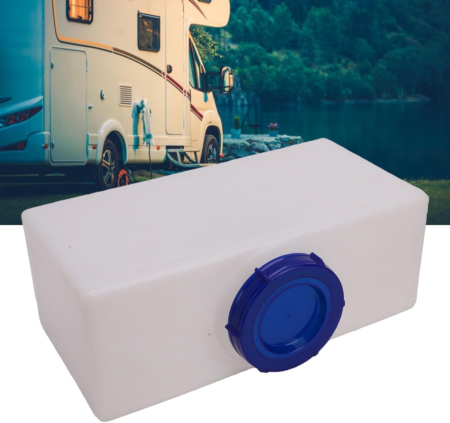 Haofy 3 Gallon RV Fresh Water Tank 15.75x5.91x7.87in Food Grade PE Portable Drinking Water Storage for Van Boondocking Overlanding, No Welding Seams Leakproof