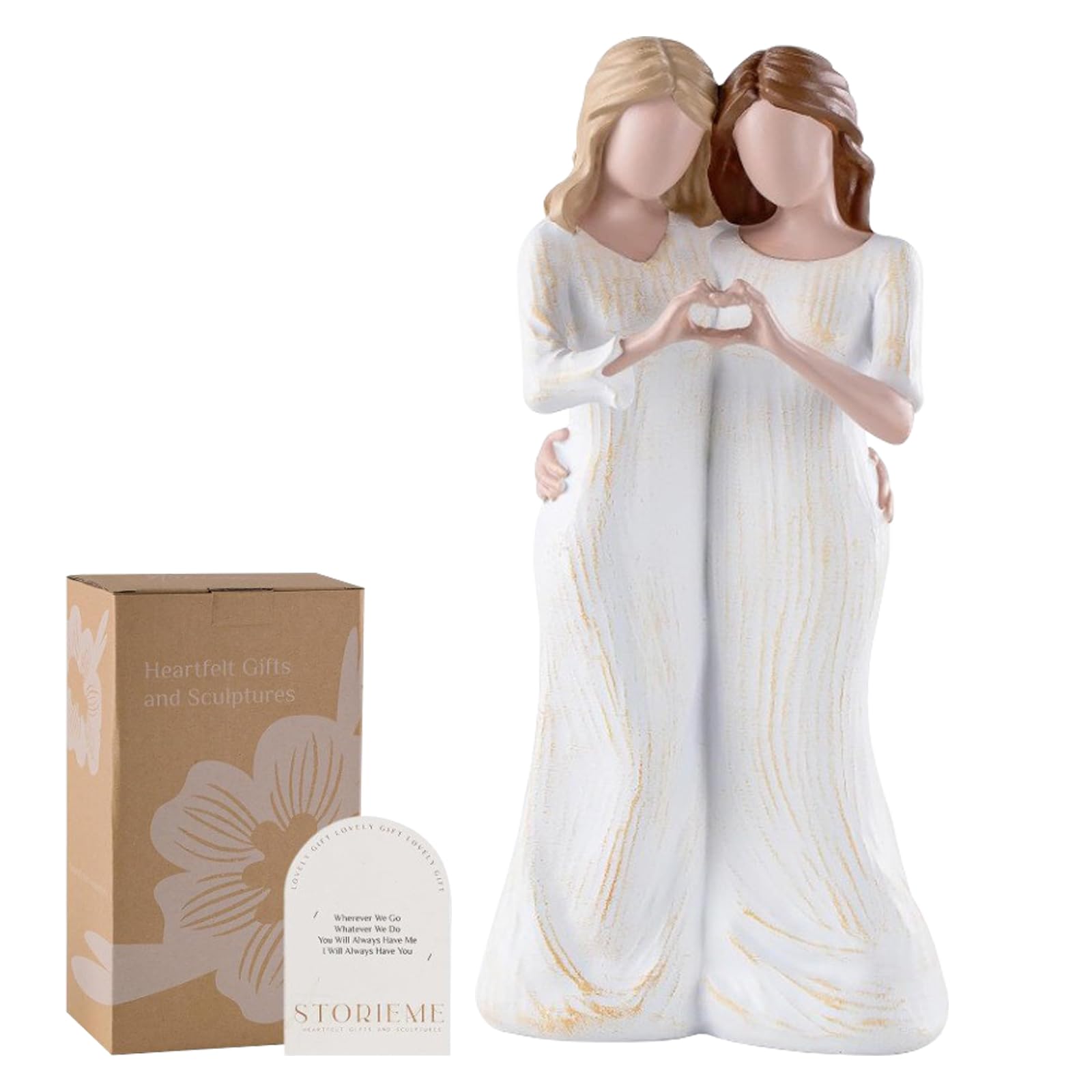 Wanghonggogo Women's White Sister Figurines, Perfect As A Gift For Ideal For A Best Friend's Birthday, Or A Unique Resin Gift For Sisters, Mothers, And Daughters To Celebrate Sisterhood And Friendship