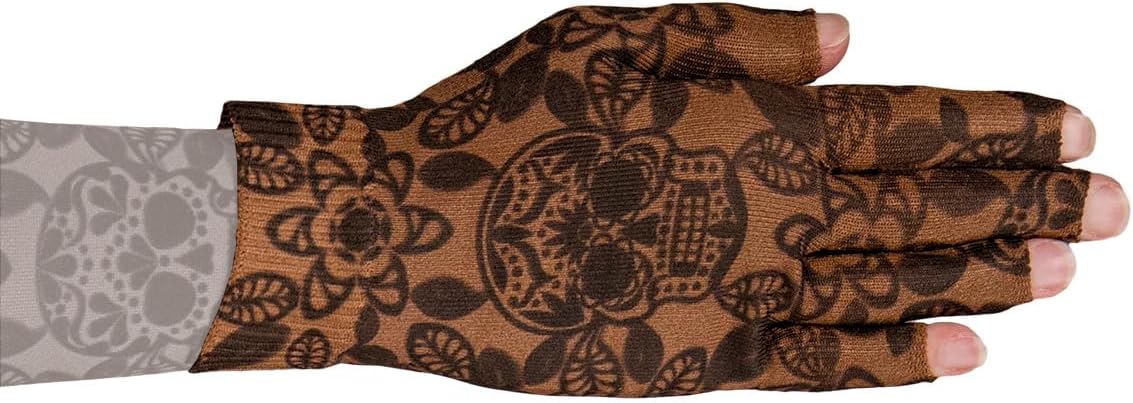 Lymphedivas Macabre Mocha Medical Graduated Compression Glove for Lymphedema