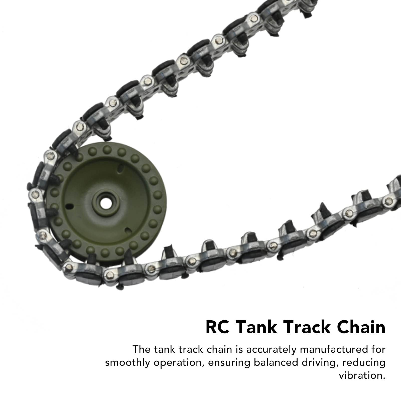 Cadena de Oruga de Tanque RC, Cadena Transportadora de Oruga de Plástico de Aleación de Aluminio para Cadena de Rueda de Oruga WPL E 1 GAZ 71 RC