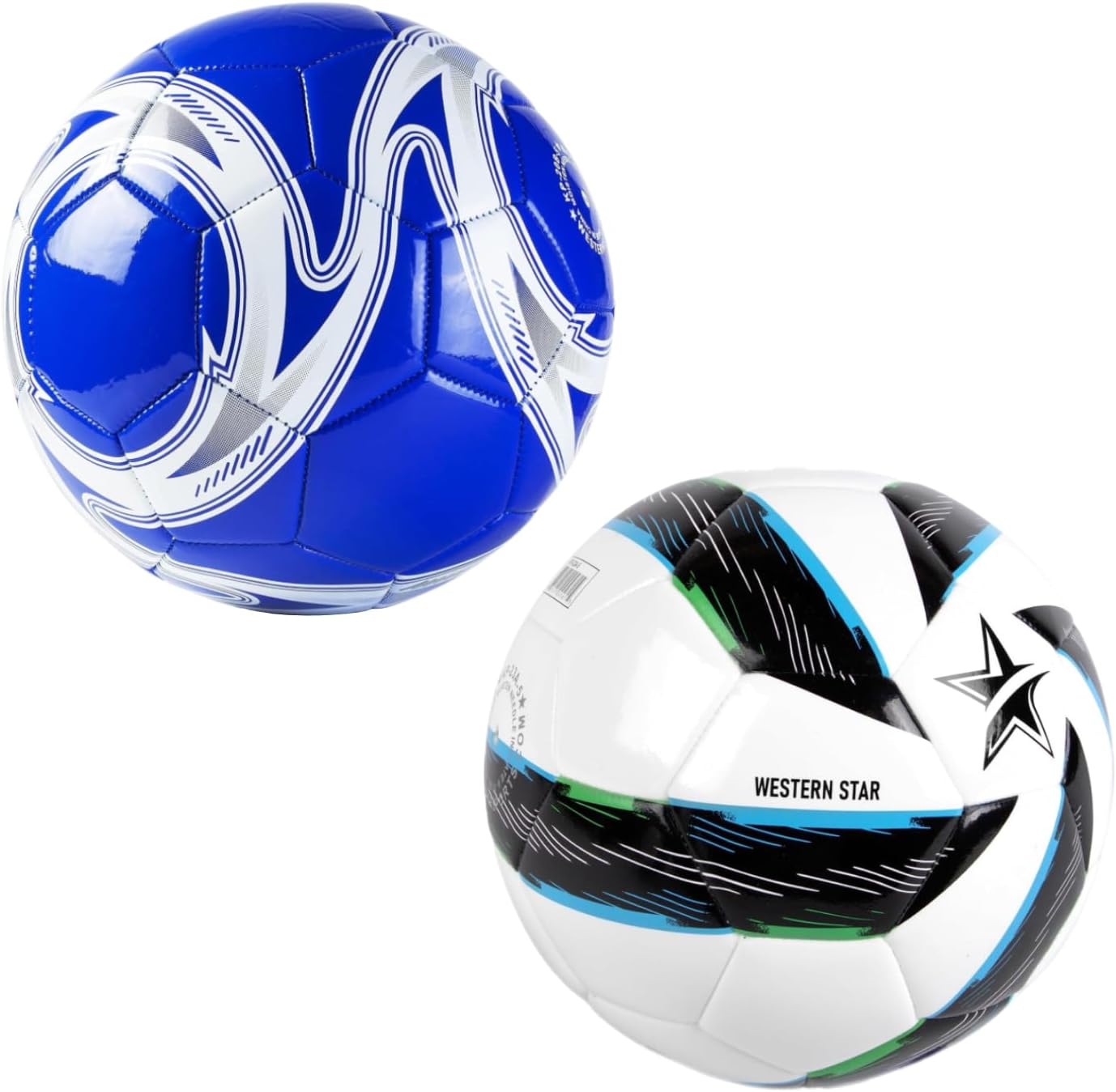 Amazon.com : Western Star Soccer Ball Blue and Green & Navy Blue Bundle ...