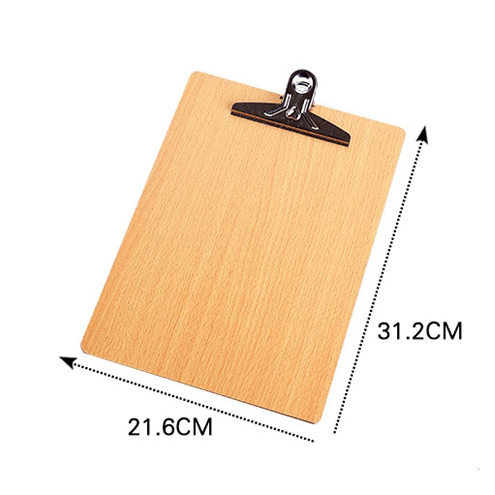 caihuashopping Teczka z klipsem do pisania przyborów szkolnych uwaga pokładowa drewniana półka pośrednia plik do przechowywania folderów deska uchwyt do papieru Clip Board Office teczka z klipsem (kolor: A)