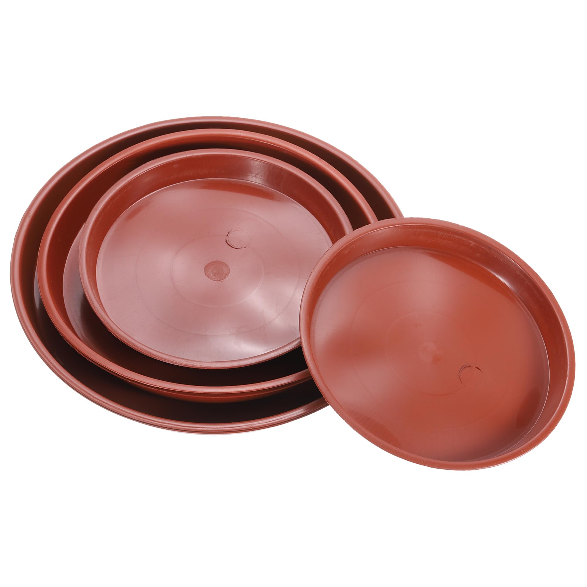 M METERXITY 6 Pack Planter Saucers - Plastic Plant Tray Flower Pot Drip Trays Round Apply to Outdoor/Garden (6"/8"/10", Red)