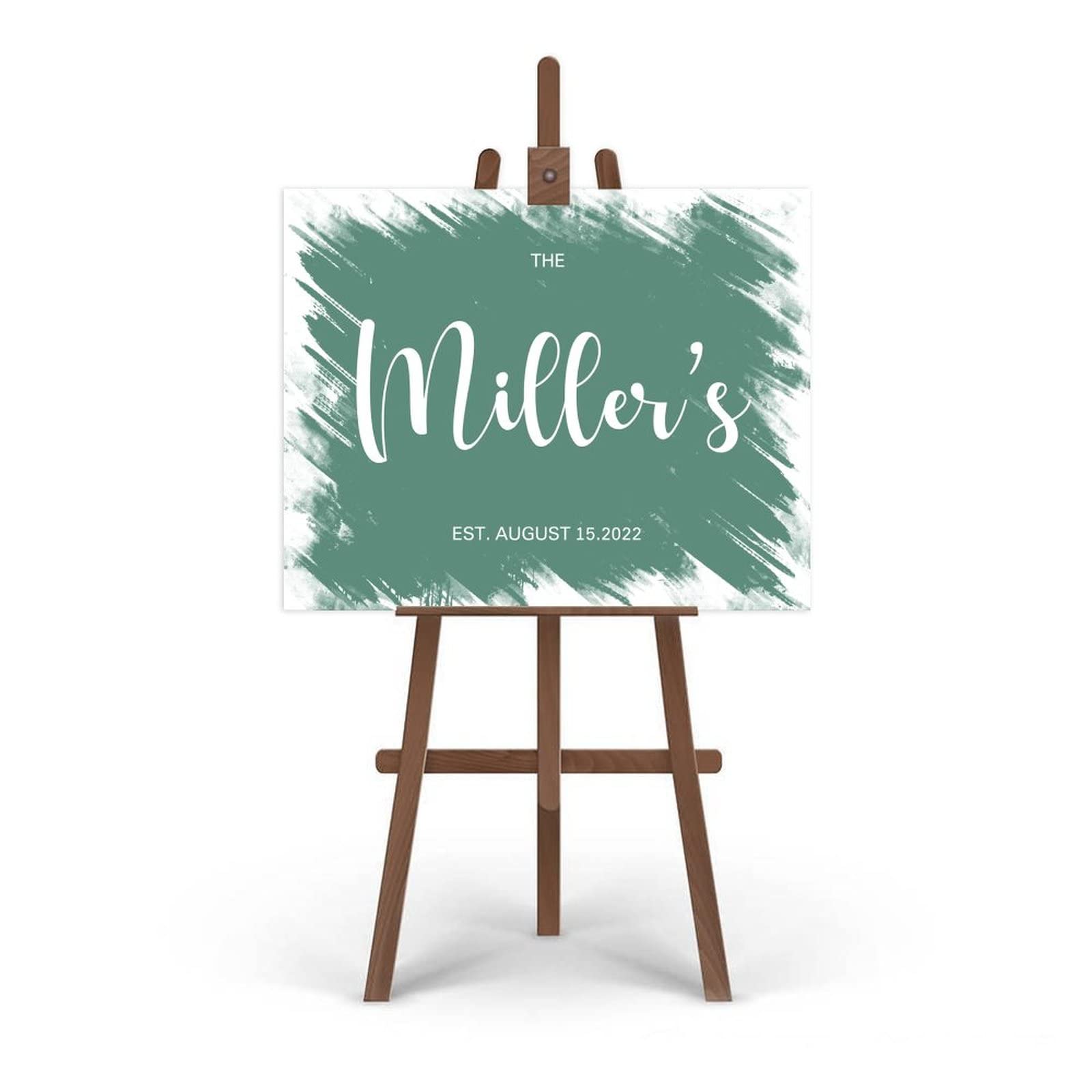 Edytowalny minimalistyczny znak ślubny personalizowany szablon do druku spersonalizowana nazwa dla panny młodej i pana młodego przyjęcie weselne i dekoracje ceremonii, 50 x 76 cm