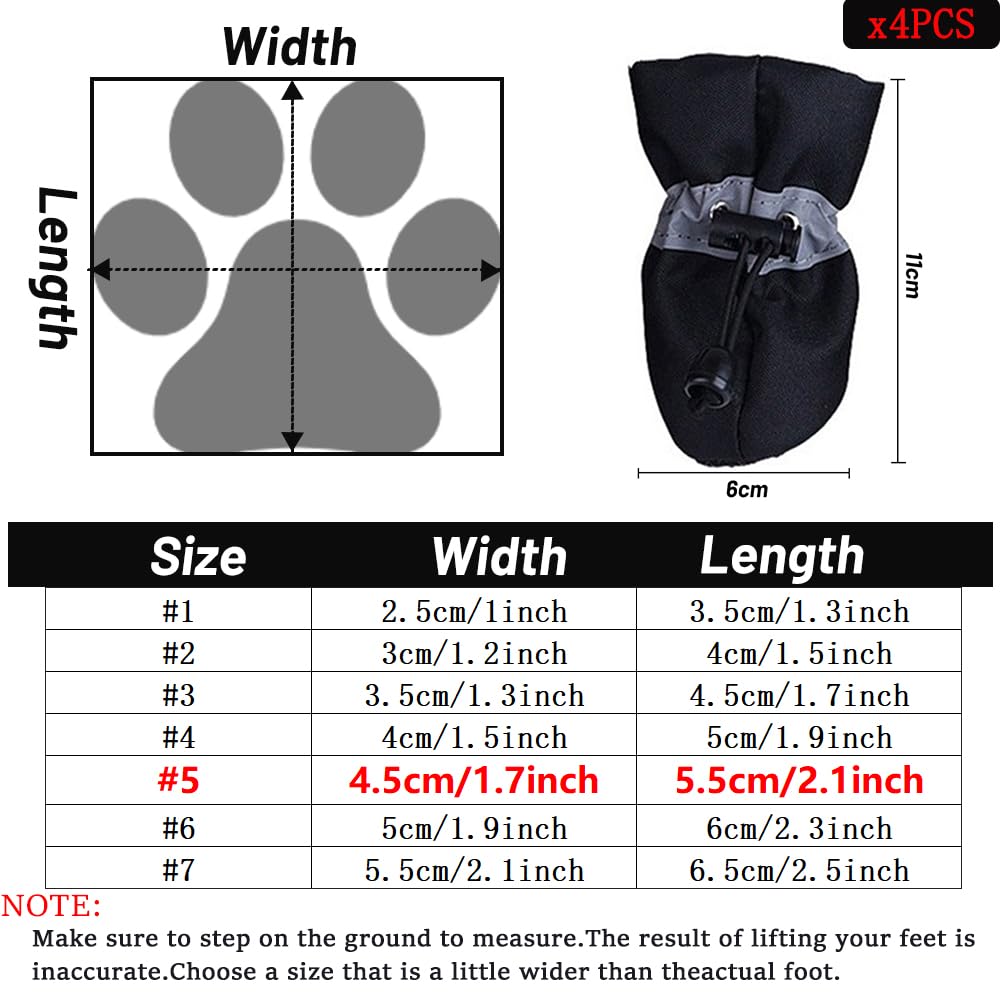 FaJoek 4 x Non-Slip Snow Protection Dog Boots, Dog Boots with Reflective Straps, Waterproof Dog Shoes - Image 2