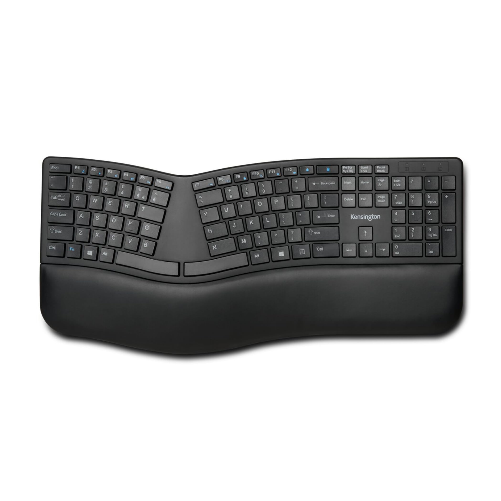 Kensington Tastiera wireless ergonomica ProFit Ergo - Tastiera divisa con layout UK, Doppia funzionalità 2,4 GHz & Bluetooth, Compatibile con Chrome OS, macOS e Windows (K75401UK)