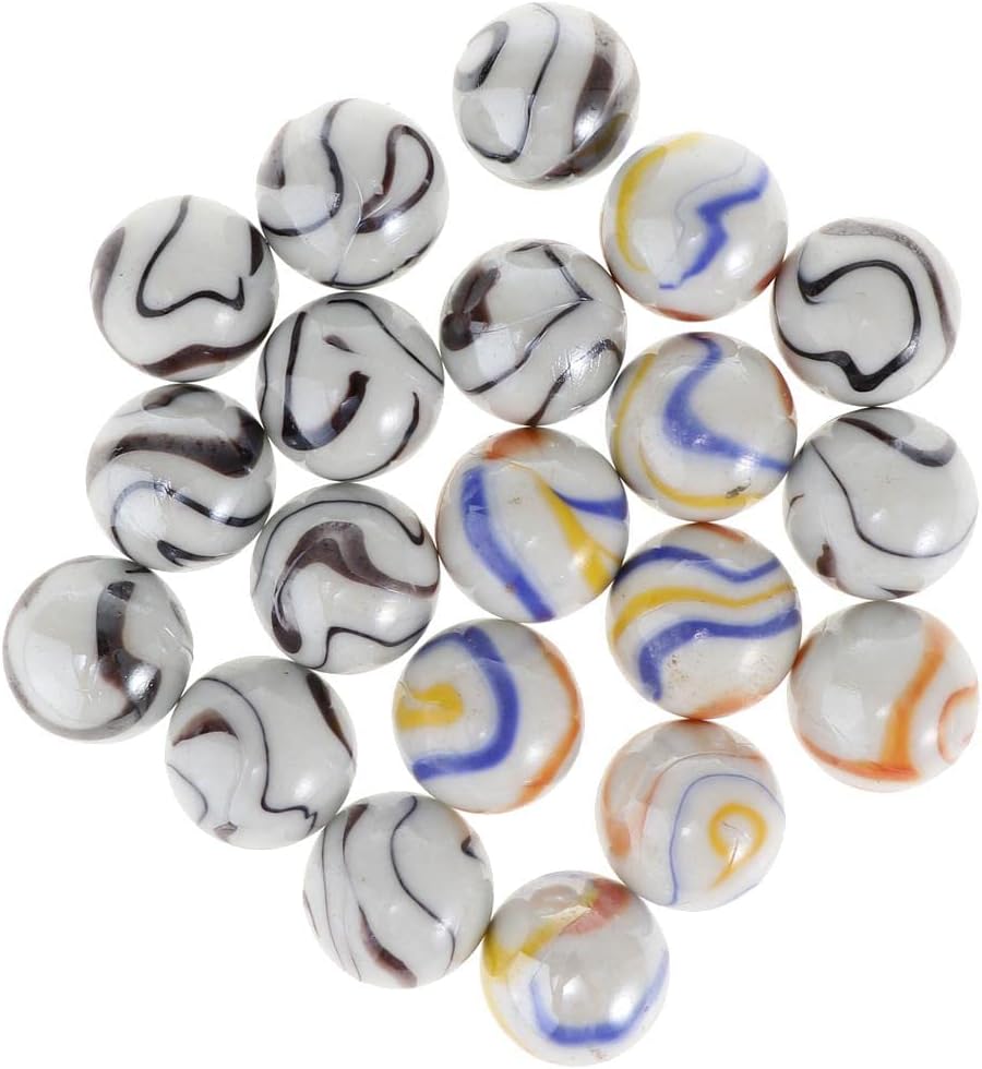20Pcs 25mm Milky White Glass Marbles - Perfect for Vase Decor and Fish Tank - Great Game Accessory for Kids - Home DIY Crafts - Unique Translucent Glass Ball Set