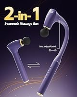 Vista 3 de 2-in-1 Detachable Muscle Massage Gun Deep Tissue with 20'' Extension Handle, Back and Neck Massager for Pain Relief, Handheld Massager for Shoulder