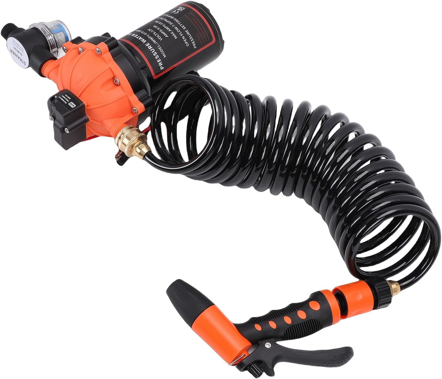 Deck Wash Pump Kit, 7.5 GPM 80 PSI with Built in Filter, for RV Boat Spray Travel Trailer Yacht Freshwater Saltwater
