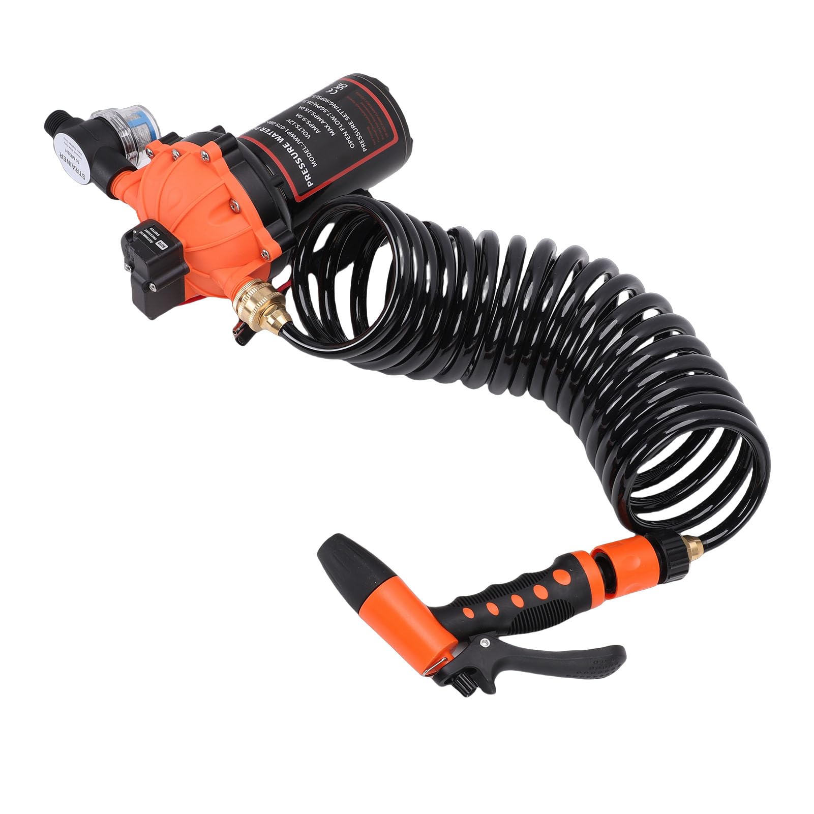 Generic Kit de Bomba de Agua Marina para Vehículos Recreativos, Filtro Integrado Eficiente de 7,5 GPM y 80 PSI para Remolques de Viaje, Autocaravanas, Metal